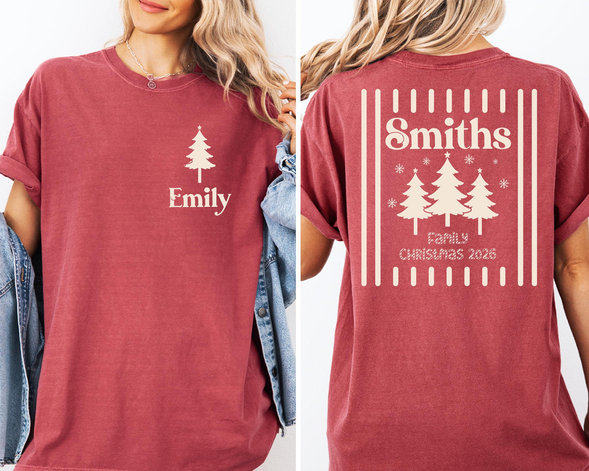 Custom Family Christmas Comfort Colors® Shirt, Xmas Crew Matching Tee, Holiday Family Reunion Gift