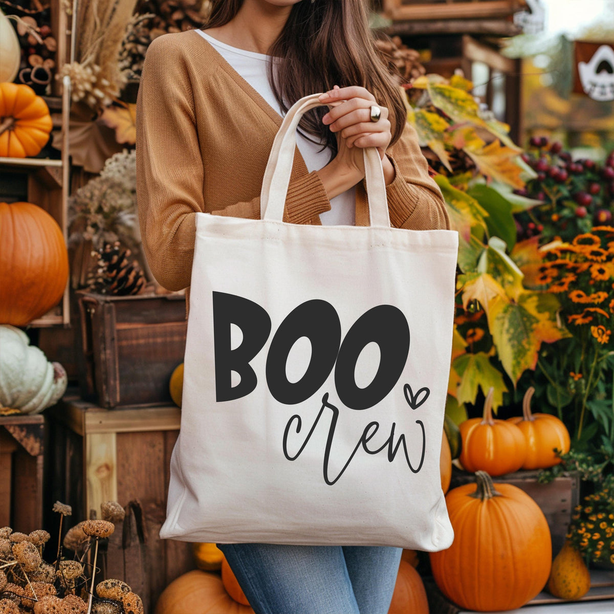 Halloween Boo Crew Tote Bag, Halloween Cousins Gift Tote, Trick or Treat Bags