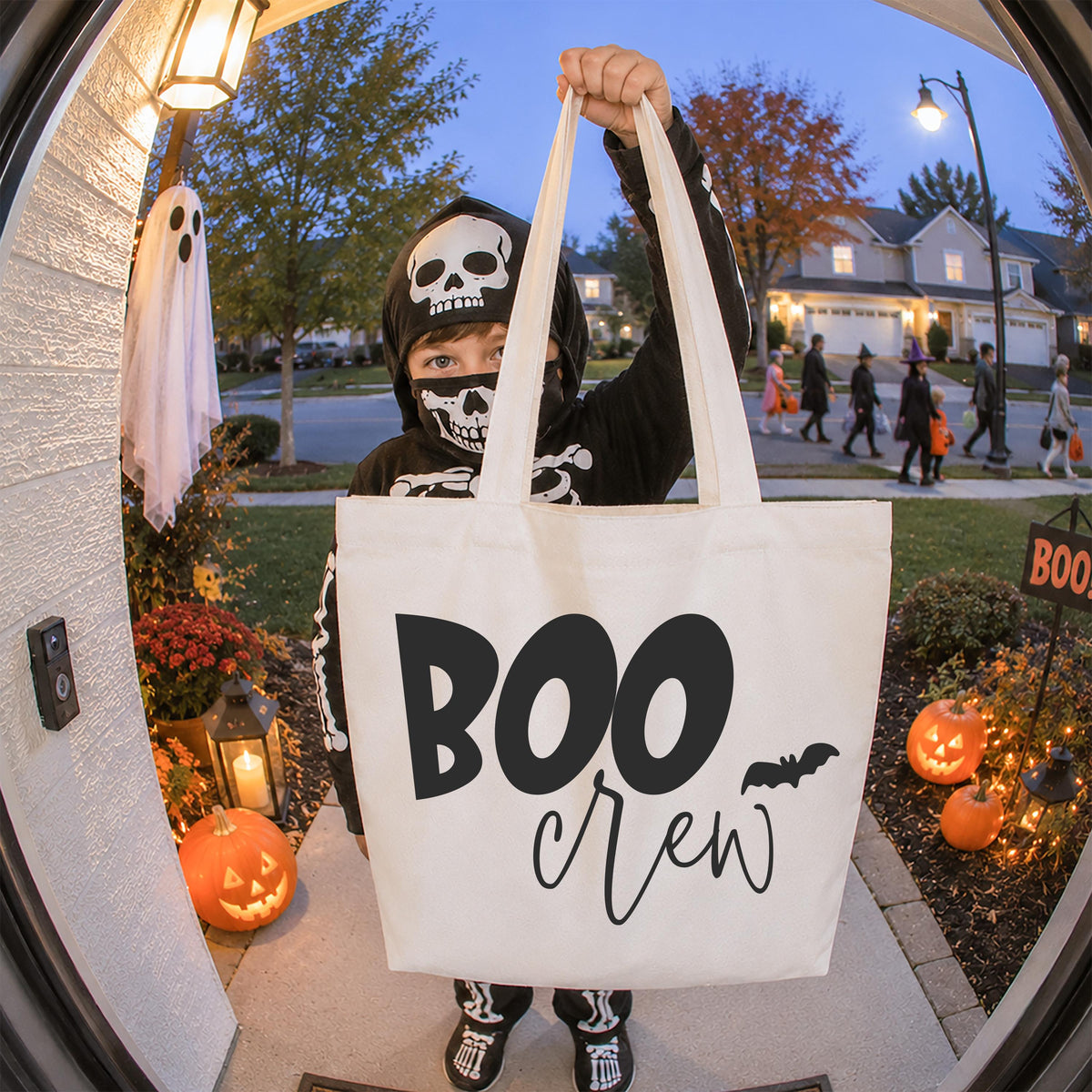 Halloween Boo Crew Tote Bag, Halloween Cousins Gift Tote, Trick or Treat Bags