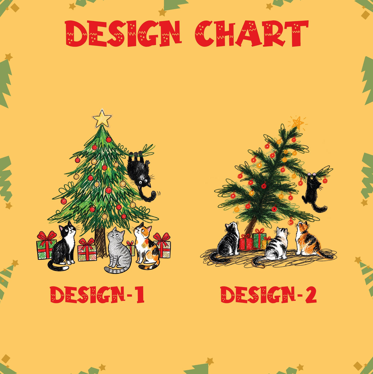 Funny Cat Christmas Tree Sweatshirt, Naughty Kitten Holiday Sweater