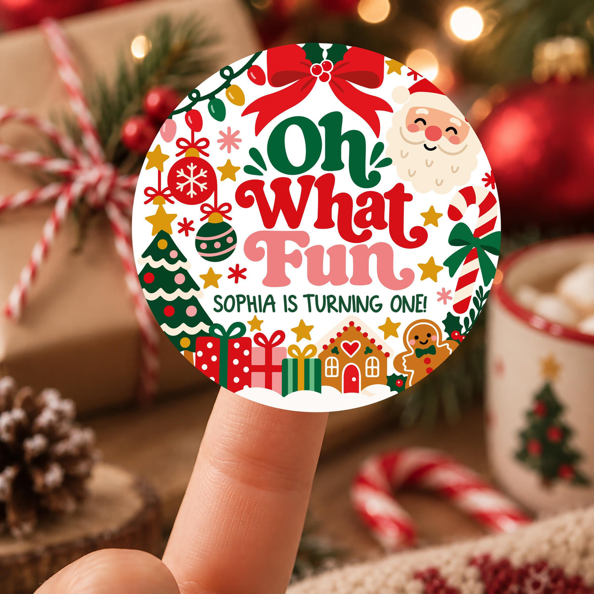 Custom Christmas Party Banner and Labels, Holiday Birthday Tapestry, Custom Favor Tags, Winter Wonderland Party Sign