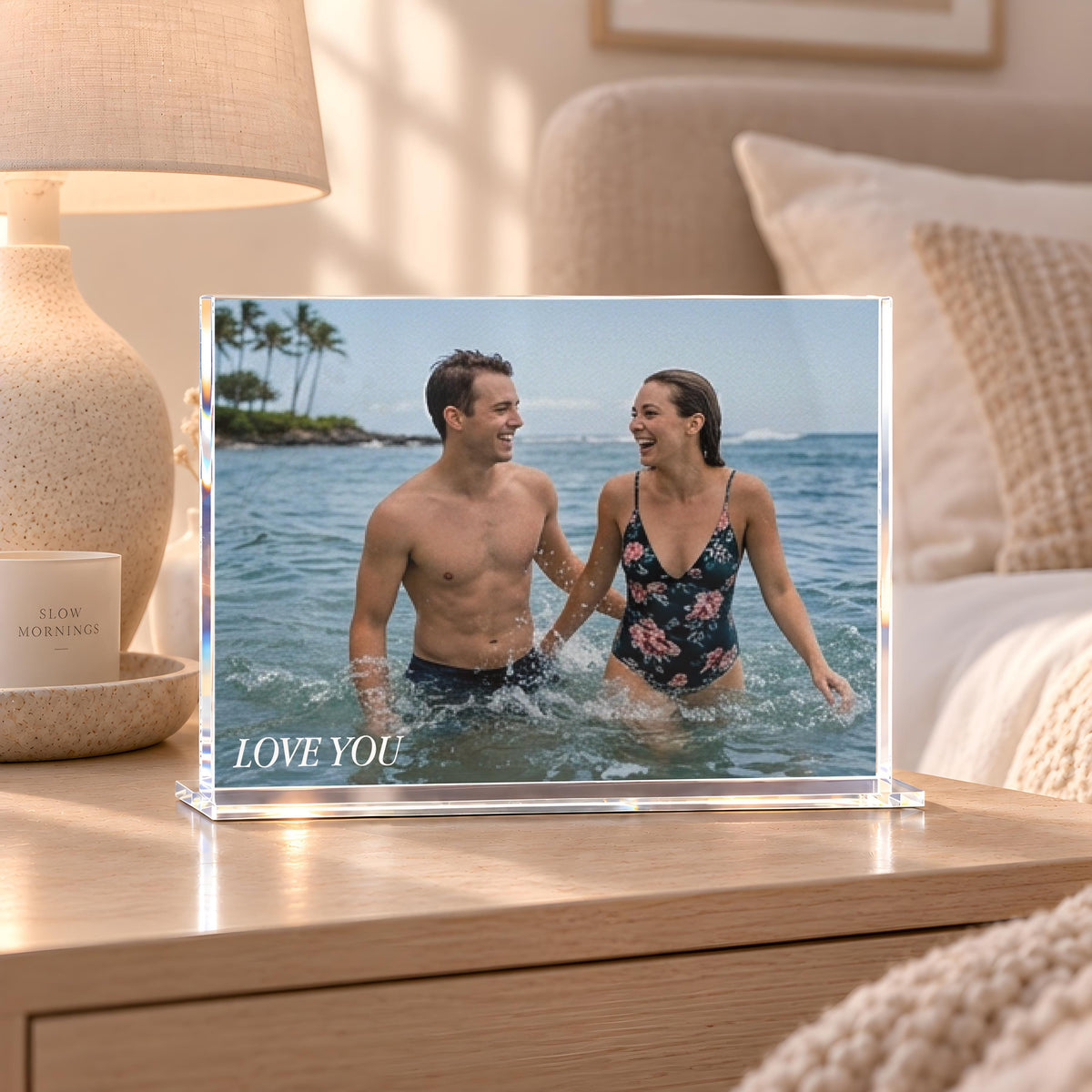 Custom Acrylic Photo Block, Personalized Wedding Picture Frame and Family Memory Plaque