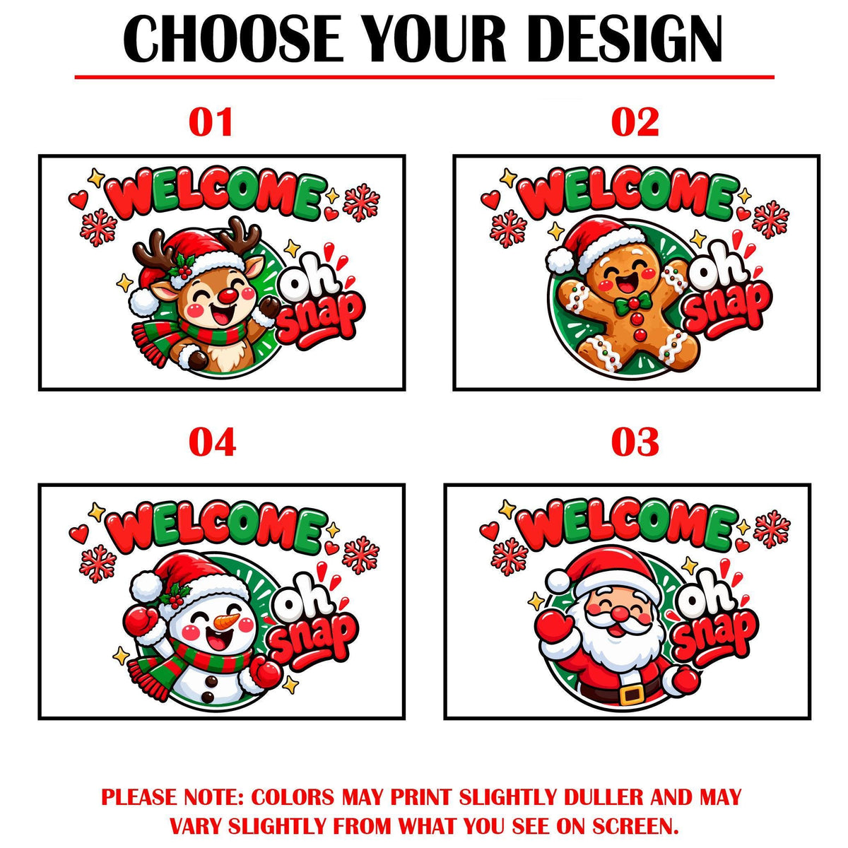 Funny Santa Welcome Doormat, Oh Snap Christmas Door Mat