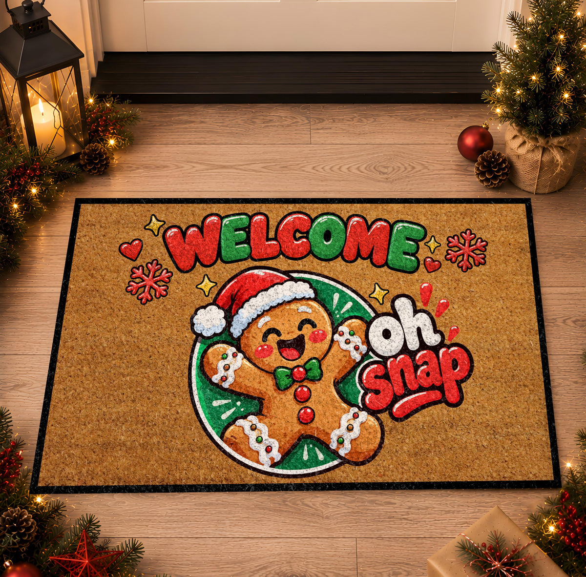 Funny Santa Welcome Doormat, Oh Snap Christmas Door Mat