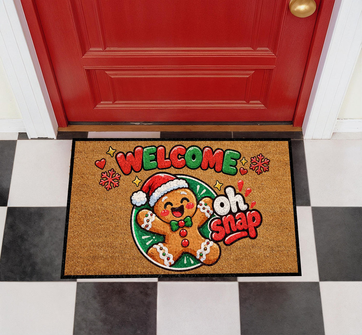 Funny Santa Welcome Doormat, Oh Snap Christmas Door Mat