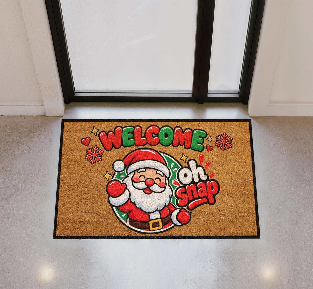 Funny Santa Welcome Doormat, Oh Snap Christmas Door Mat