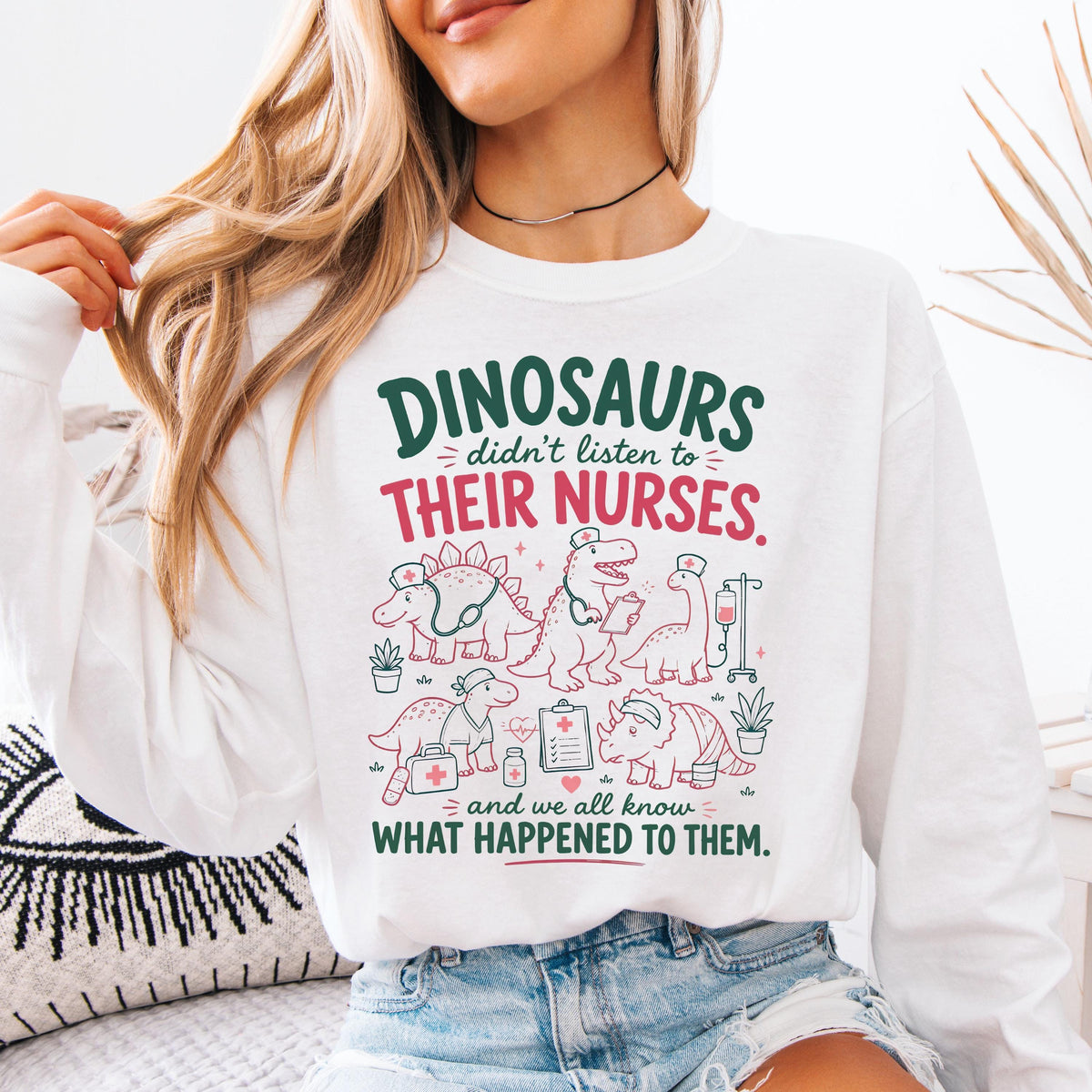 Dinosaur Nurse Comfort Colors® Shirt, Funny Pediatric Nurse T-Shirt