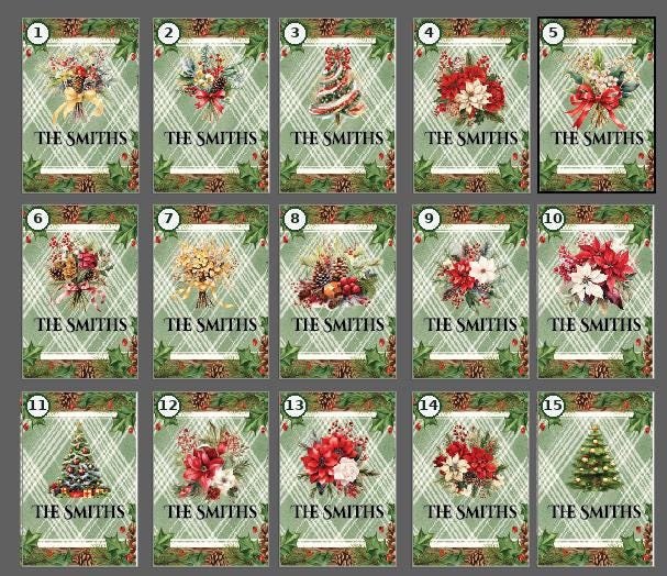 Personalized Christmas Garden Flag, Custom Family Name Ribbon Tree and Poinsettia Bouquet Flag