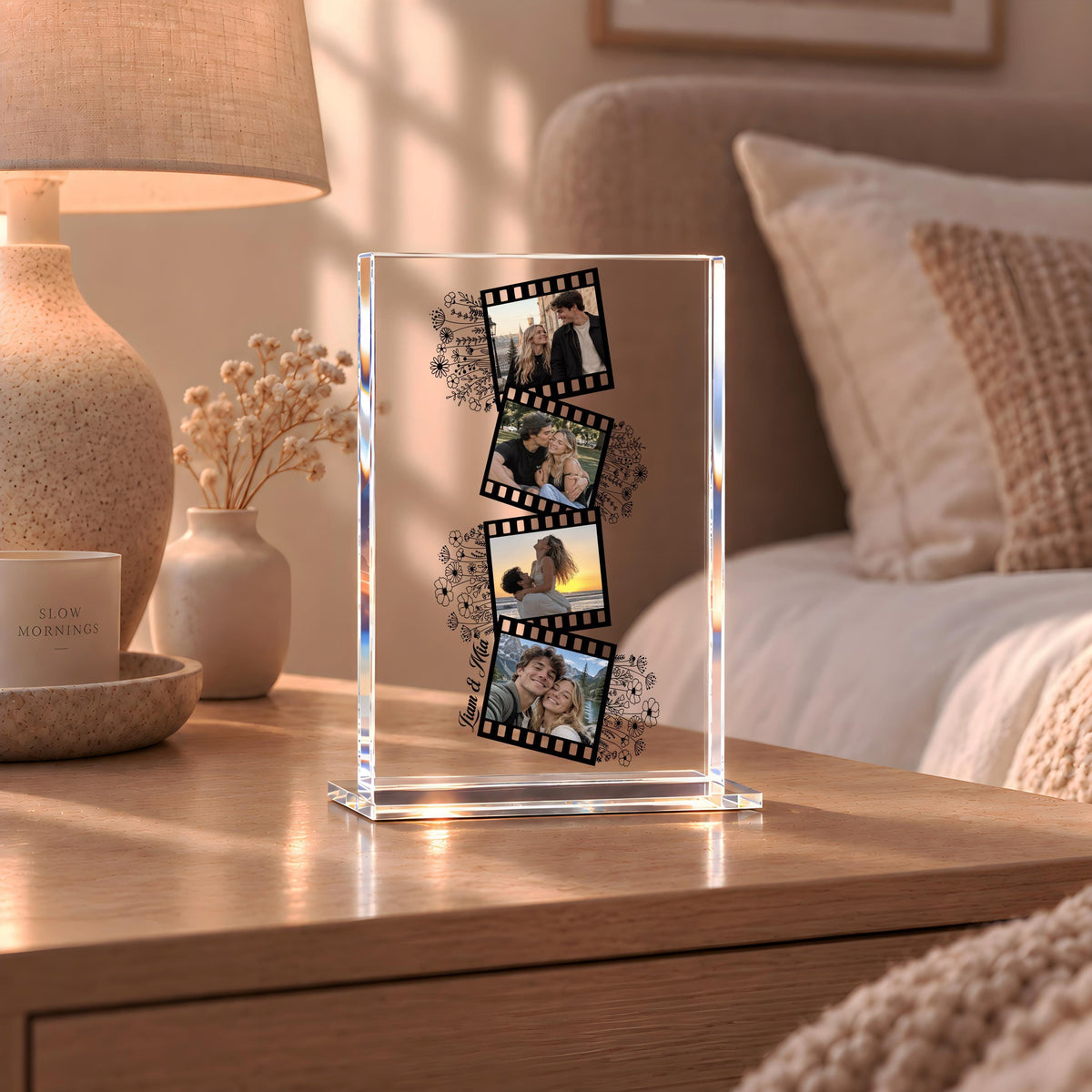 Custom Film Strip Photo Plaque, Personalized Couple Gift, Anniversary Acrylic Sign, Camera Roll Picture Block