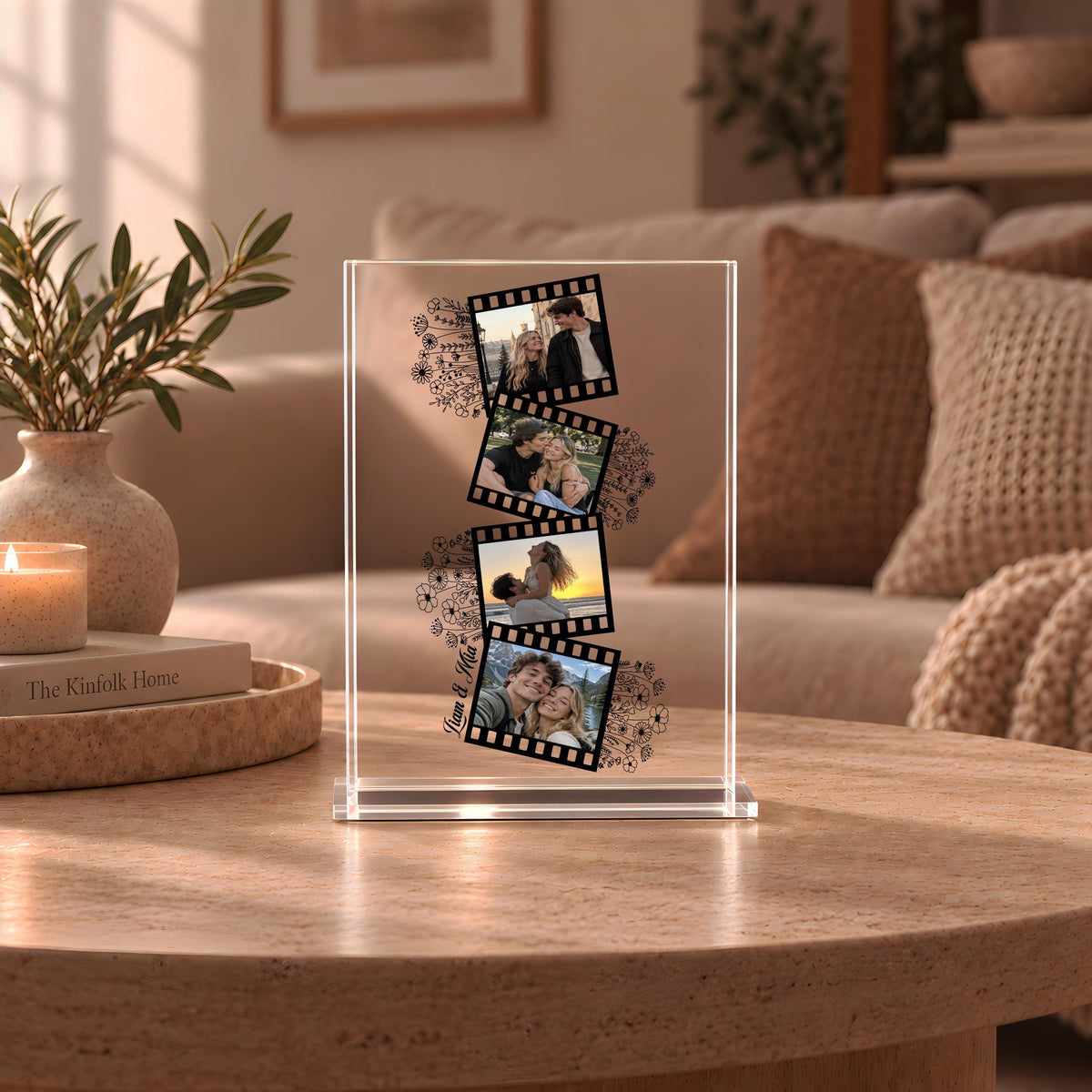 Custom Film Strip Photo Plaque, Personalized Couple Gift, Anniversary Acrylic Sign, Camera Roll Picture Block