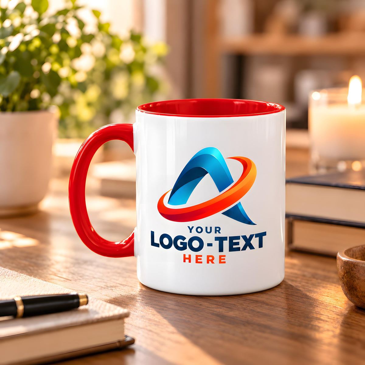 Personalized Company Logo Ceramic Mug, Custom Business Image Text Accent Coffee Cup, Corporate Employee Gift, Promotional Branding Merch
