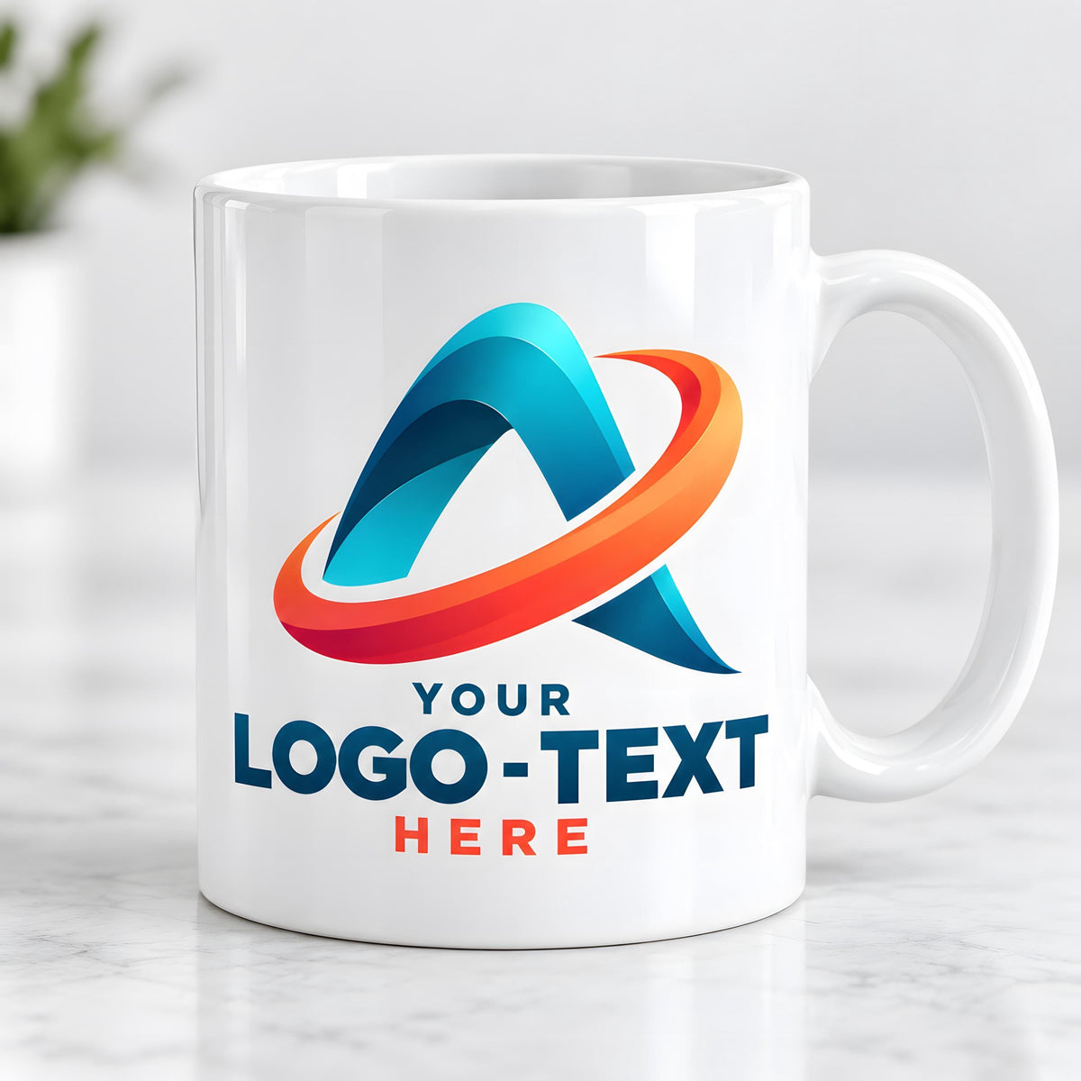 Personalized Company Logo Ceramic Mug, Custom Business Image Text Accent Coffee Cup, Corporate Employee Gift, Promotional Branding Merch