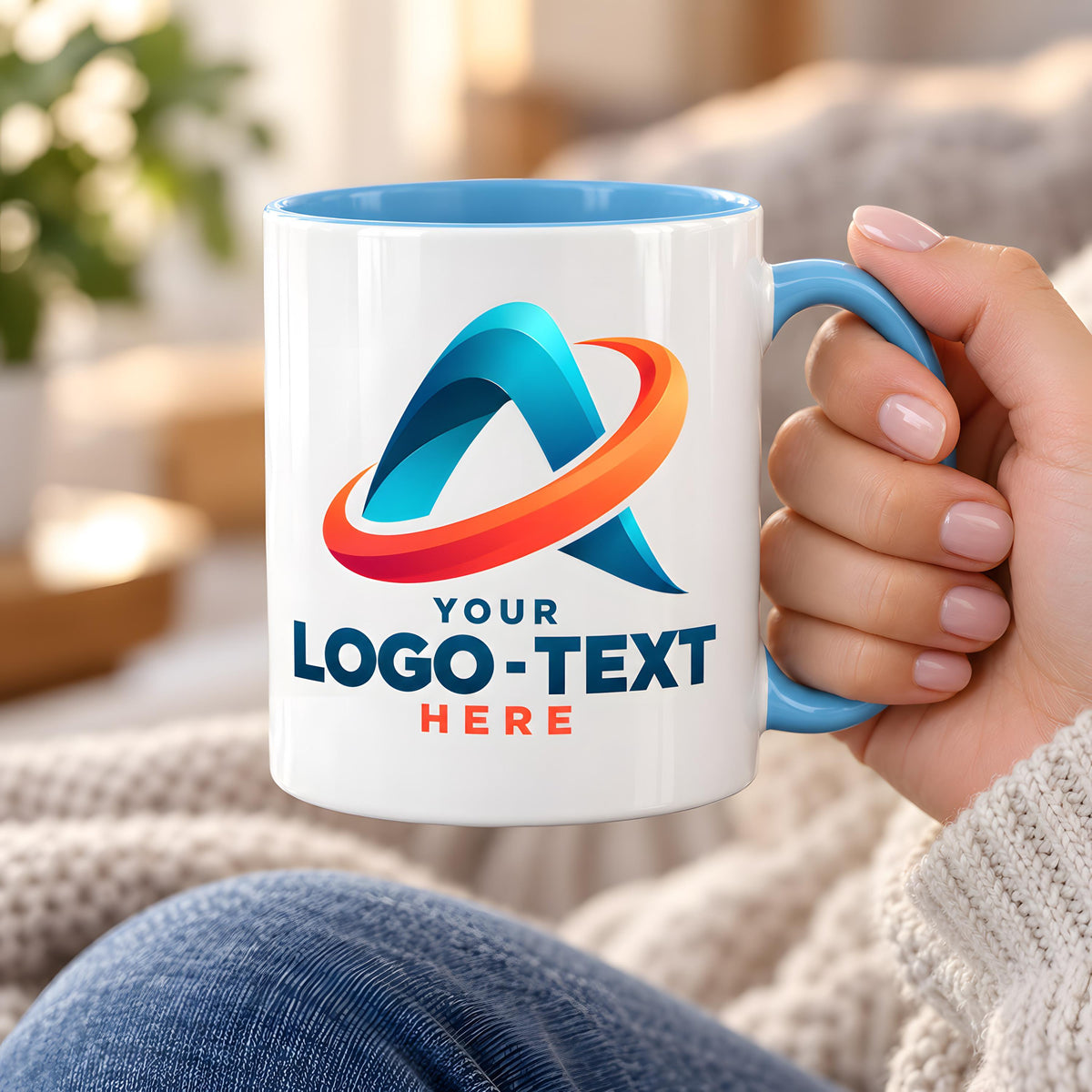 Personalized Company Logo Ceramic Mug, Custom Business Image Text Accent Coffee Cup, Corporate Employee Gift, Promotional Branding Merch