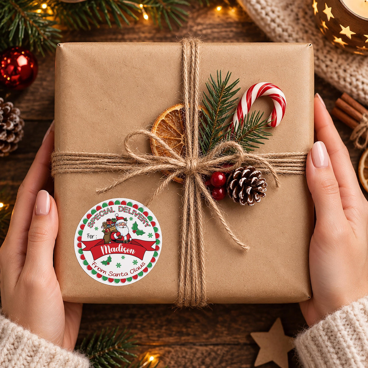 Special Delivery From Santa Claus Gift Label, Personalized Christmas Gift Sticker