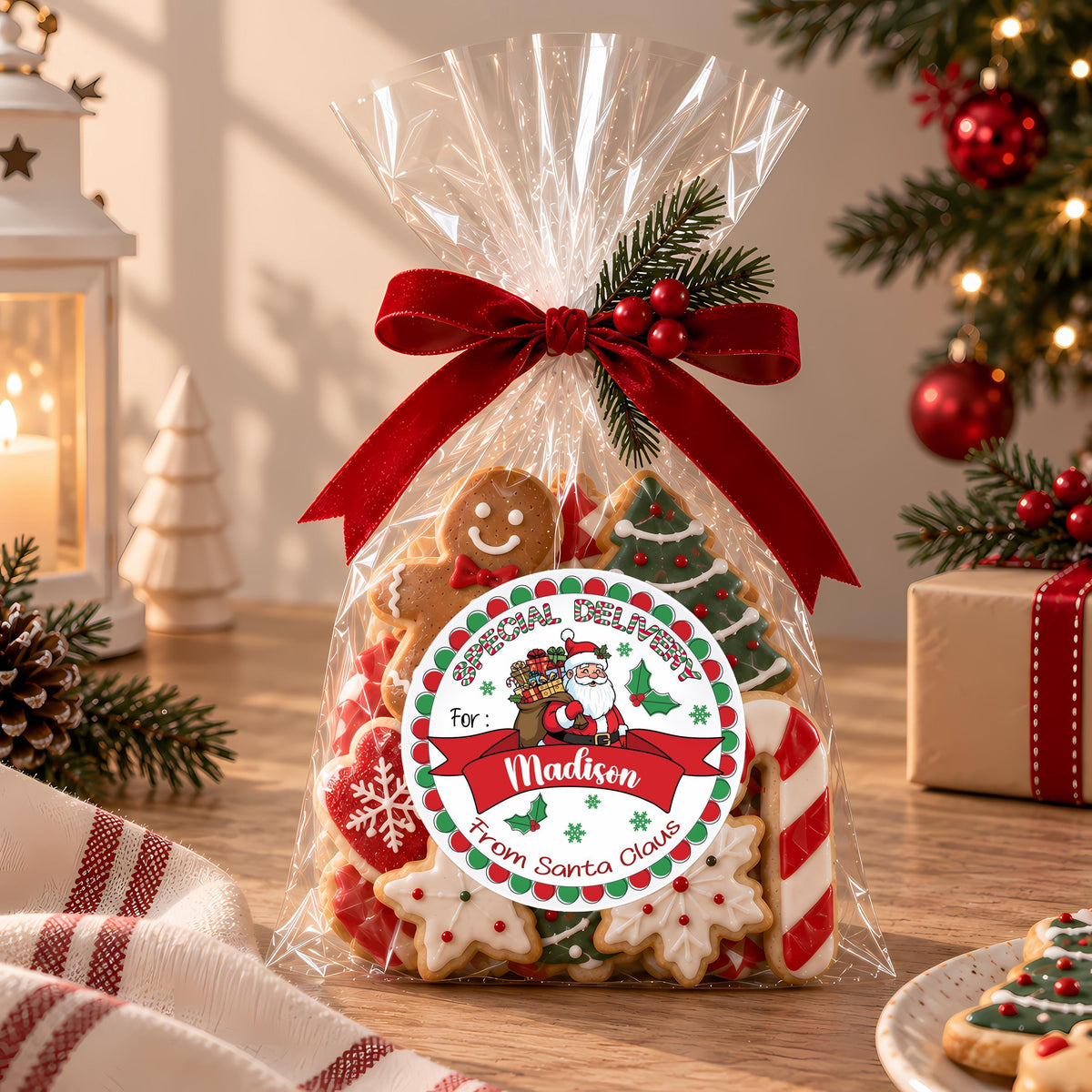 Special Delivery From Santa Claus Gift Label, Personalized Christmas Gift Sticker