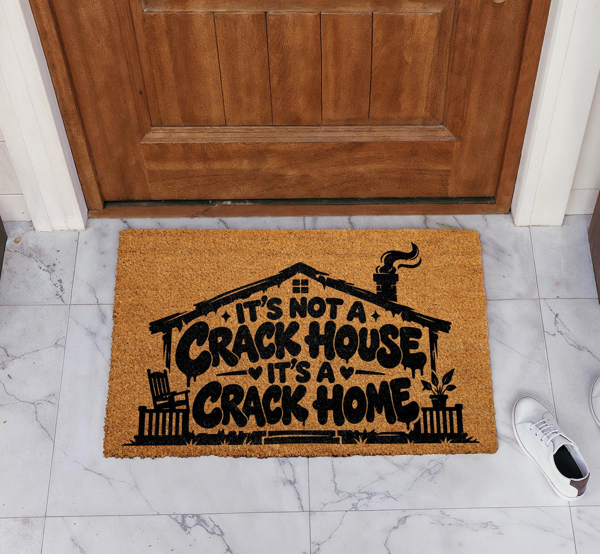 It's Not a Crack House It's a Crack Home Doormat, Funny Housewarming Welcome Mat