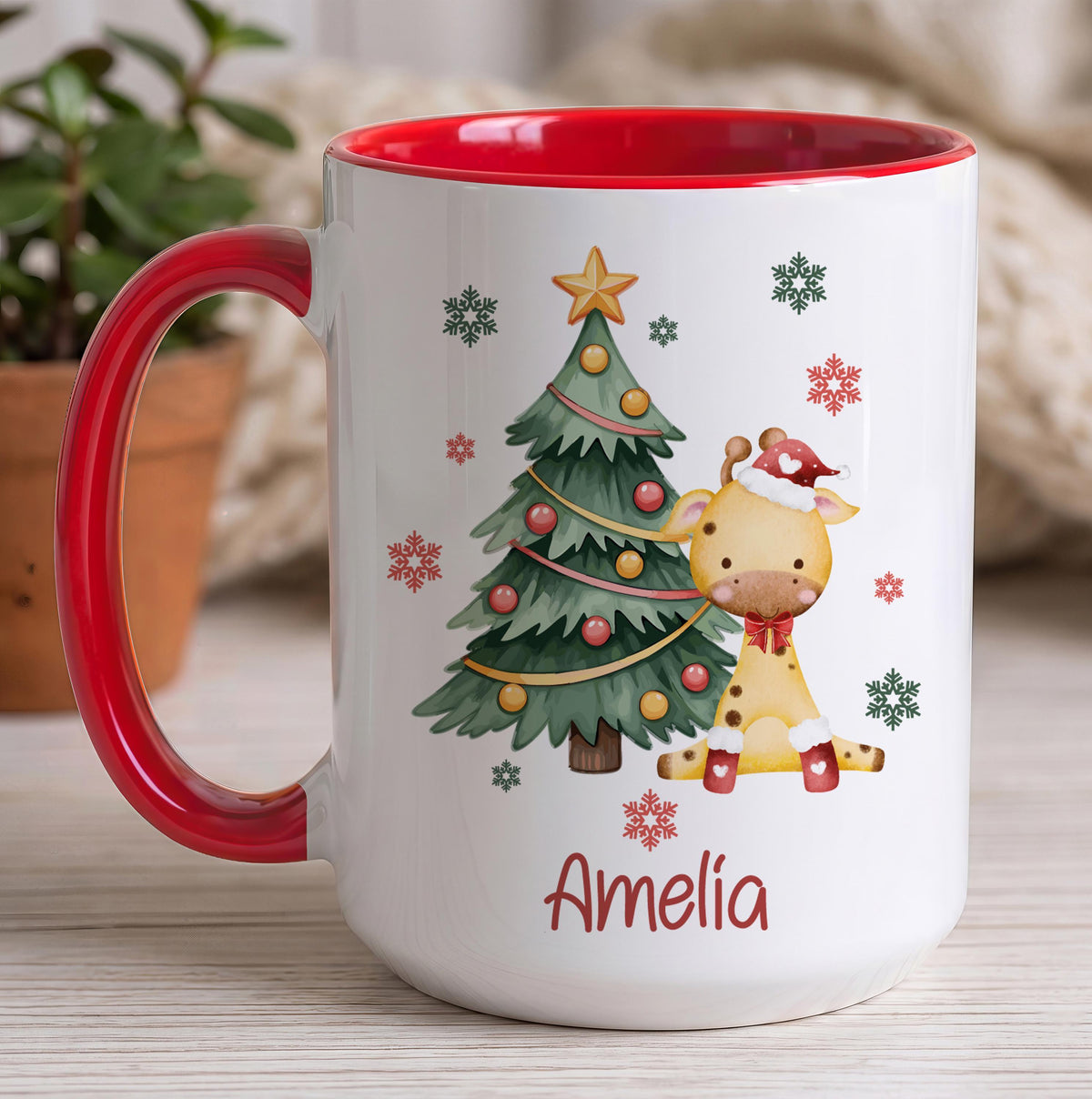 Personalized Christmas Mug & Ornament Set, Custom Name Santa or Cute Animal Design