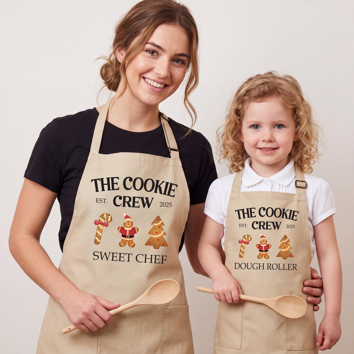 The Cookie Crew Apron, Custom Christmas Gingerbread Baking Aprons