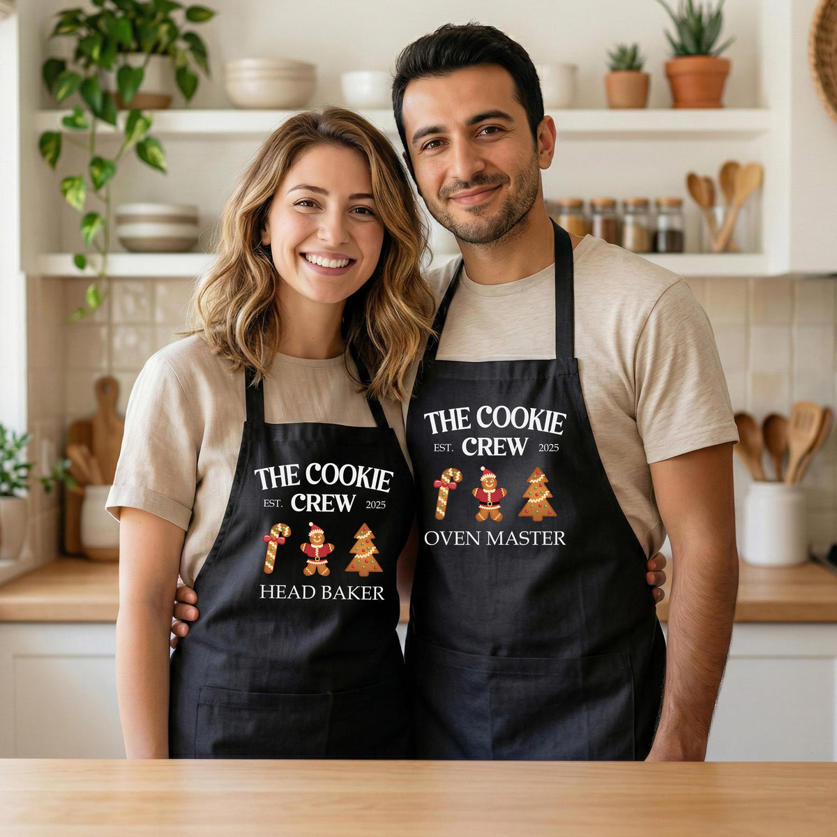 The Cookie Crew Apron, Custom Christmas Gingerbread Baking Aprons
