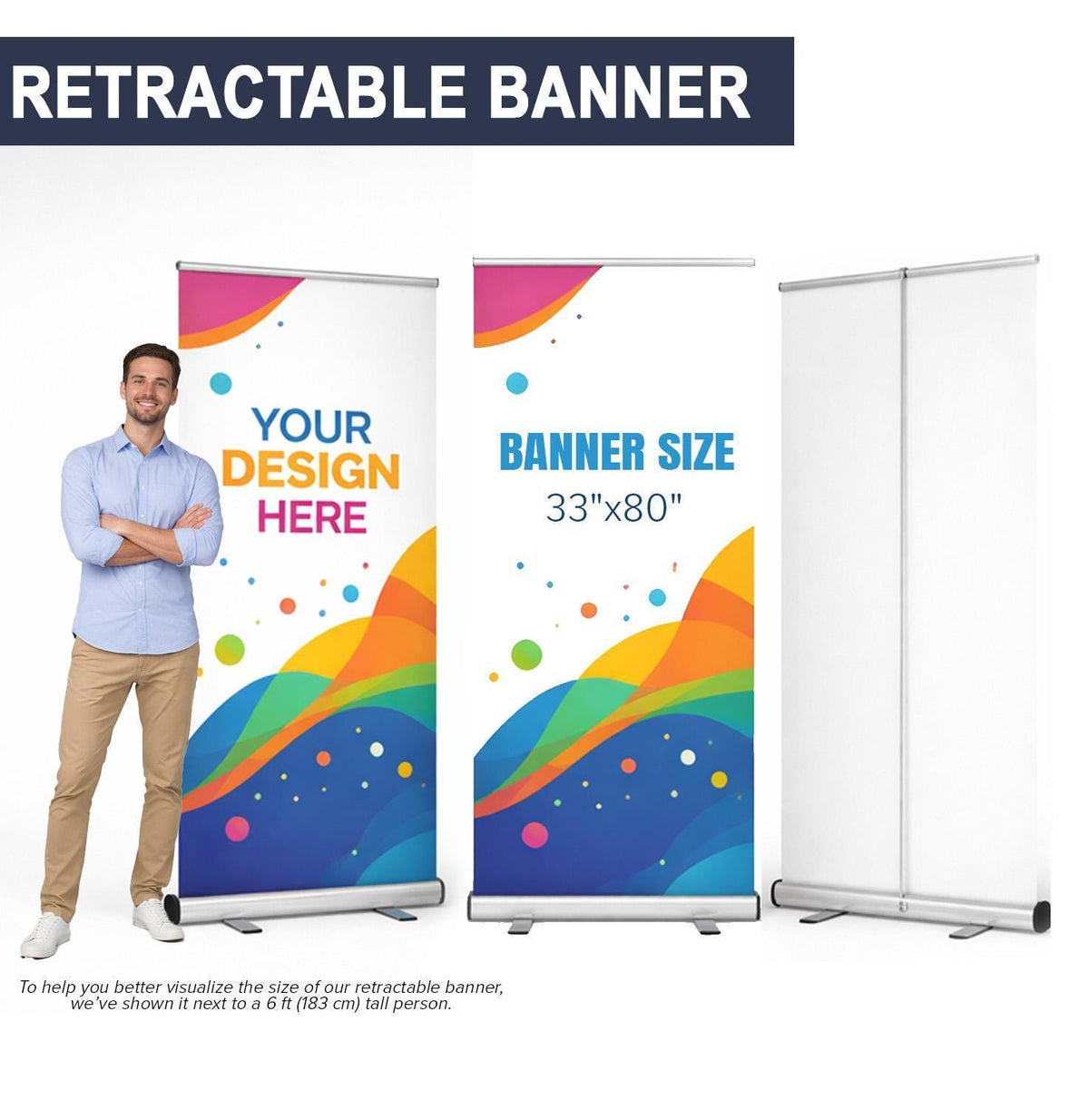 Personalized Memorial Roll-Up Banner, Sky and Floral Celebration of Life Photo Display