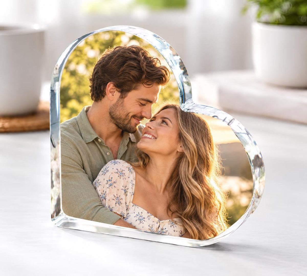 Custom Photo Heart Acrylic Plaque, Personalized Christmas Photo Keepsake