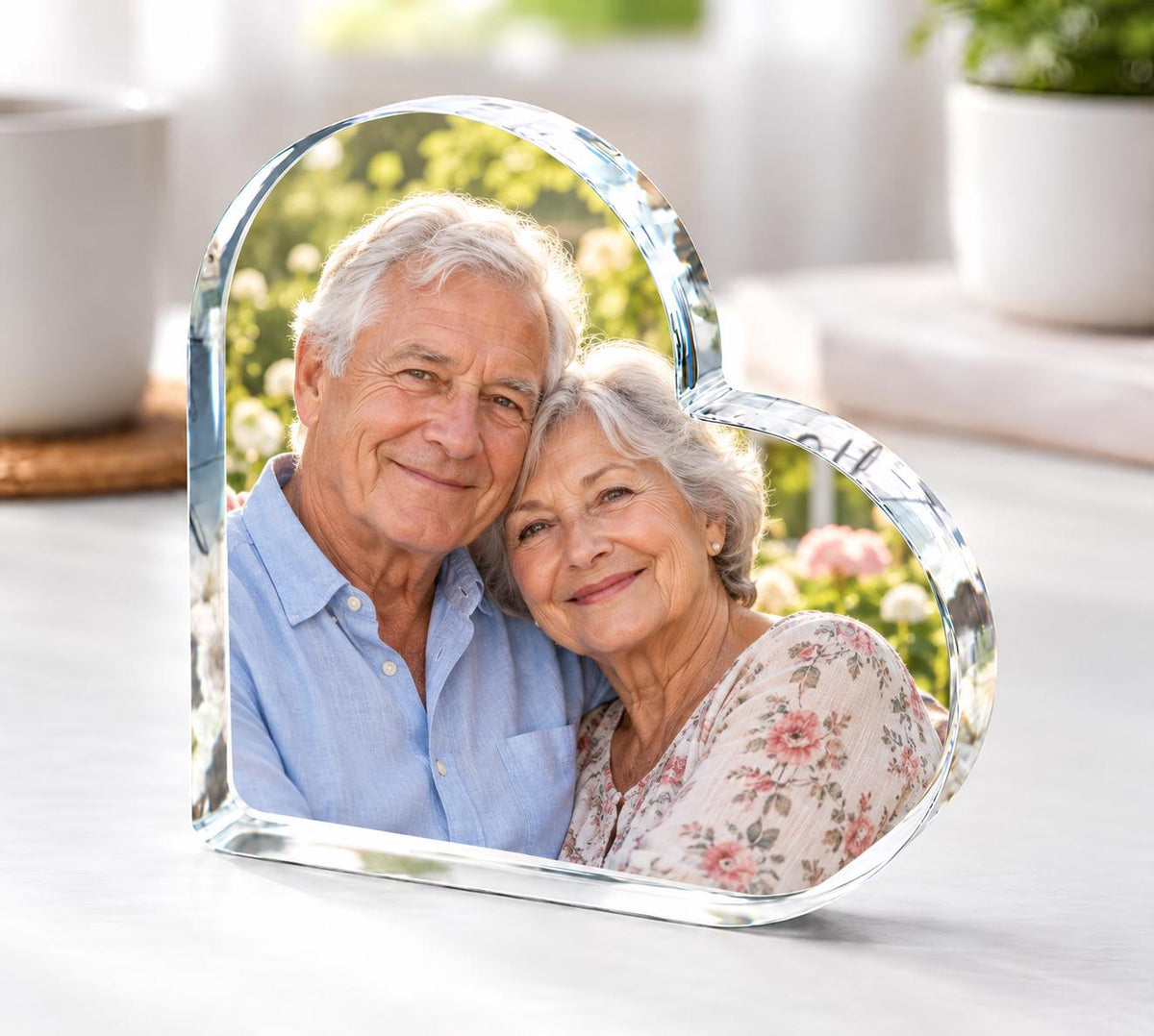 Custom Photo Heart Acrylic Plaque, Personalized Christmas Photo Keepsake