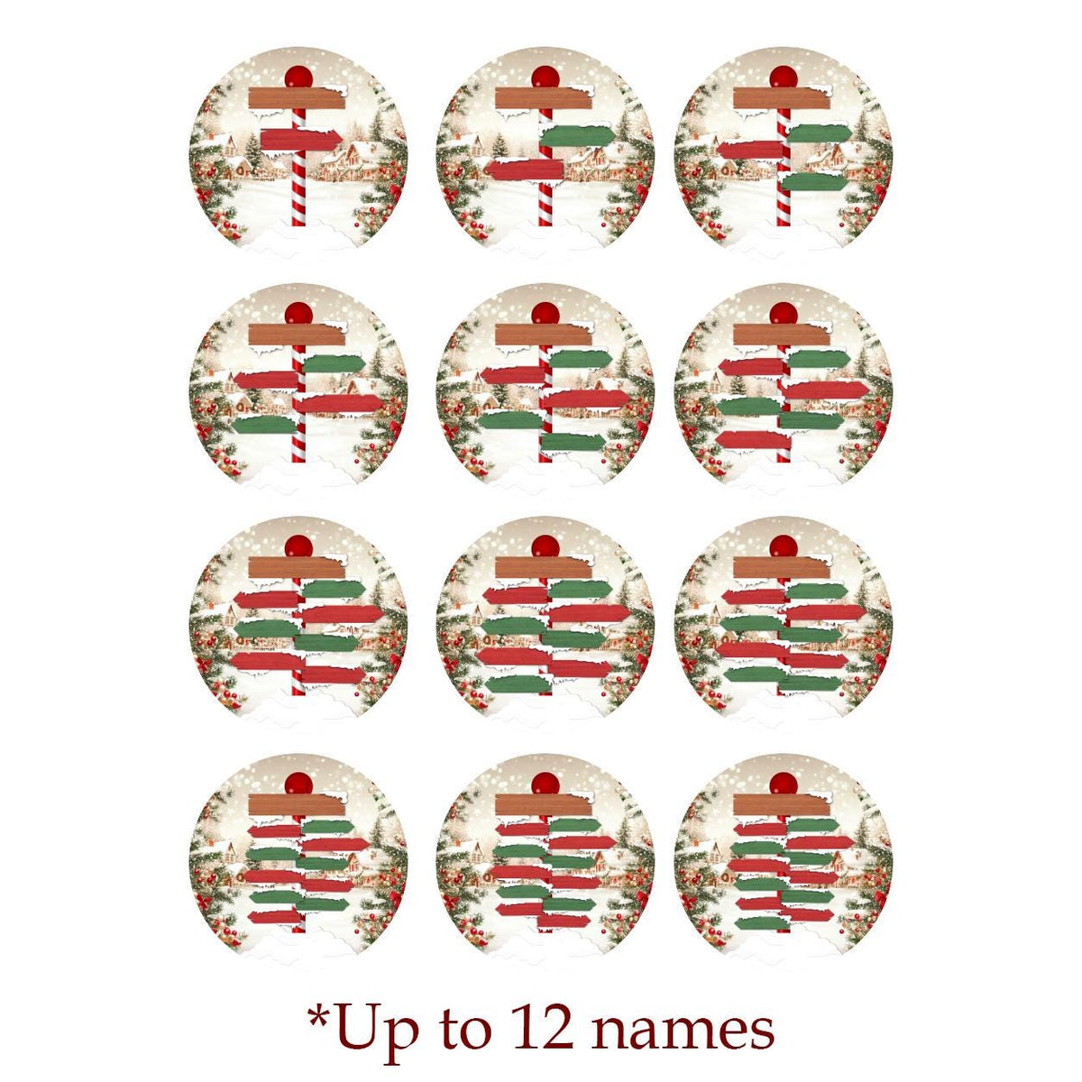 Custom Family Names Christmas Night Light, Personalized Family Keepsake for up to 12 Members