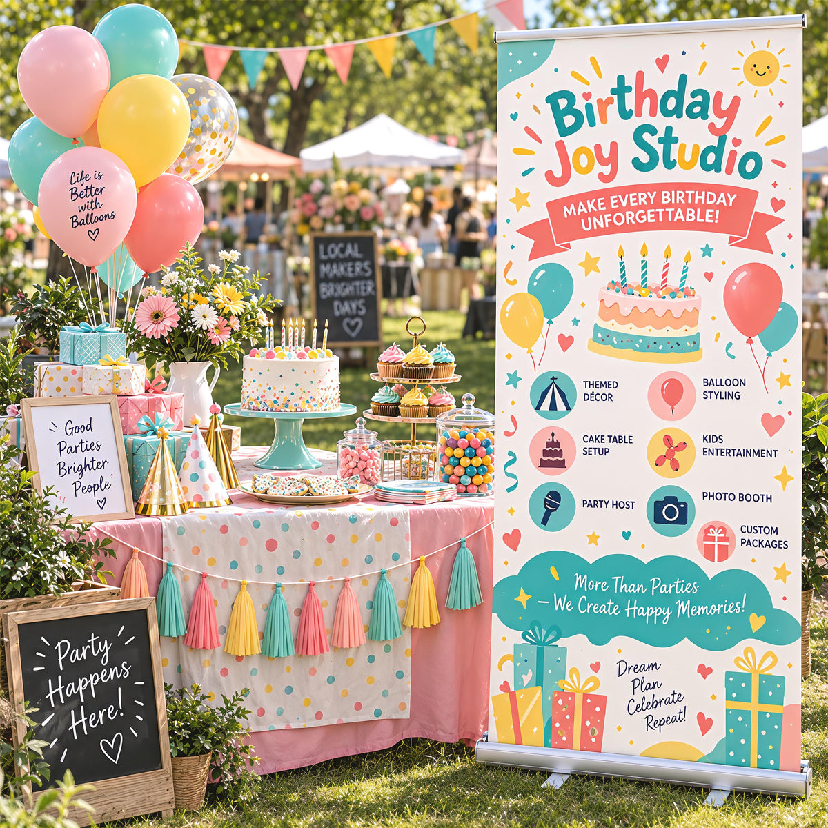 Custom Design Business Branding Banner, Personalized Logo Sticker and Roll Up Banner