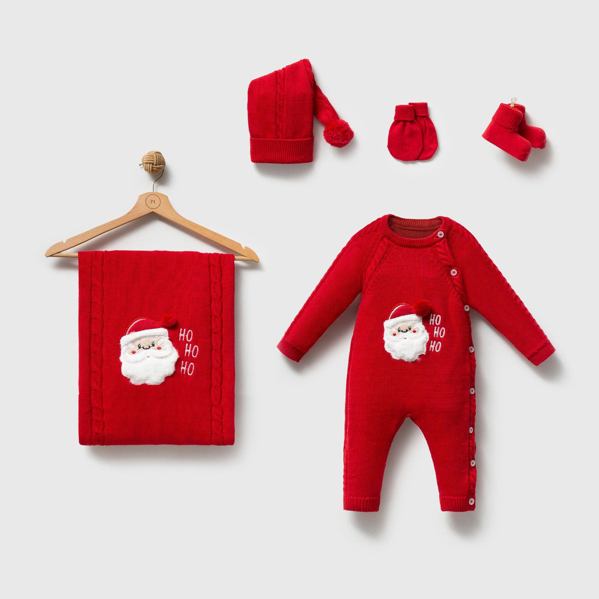 Knit Baby Christmas Outfit, Knitted Newborn Santa Romper, Newborn Gift Box, New Baby Gift Box, Baby Shower Gift