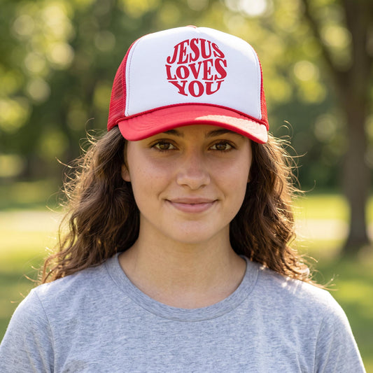 Jesus Loves You Trucker Hat, Christian Faith Baseball Cap