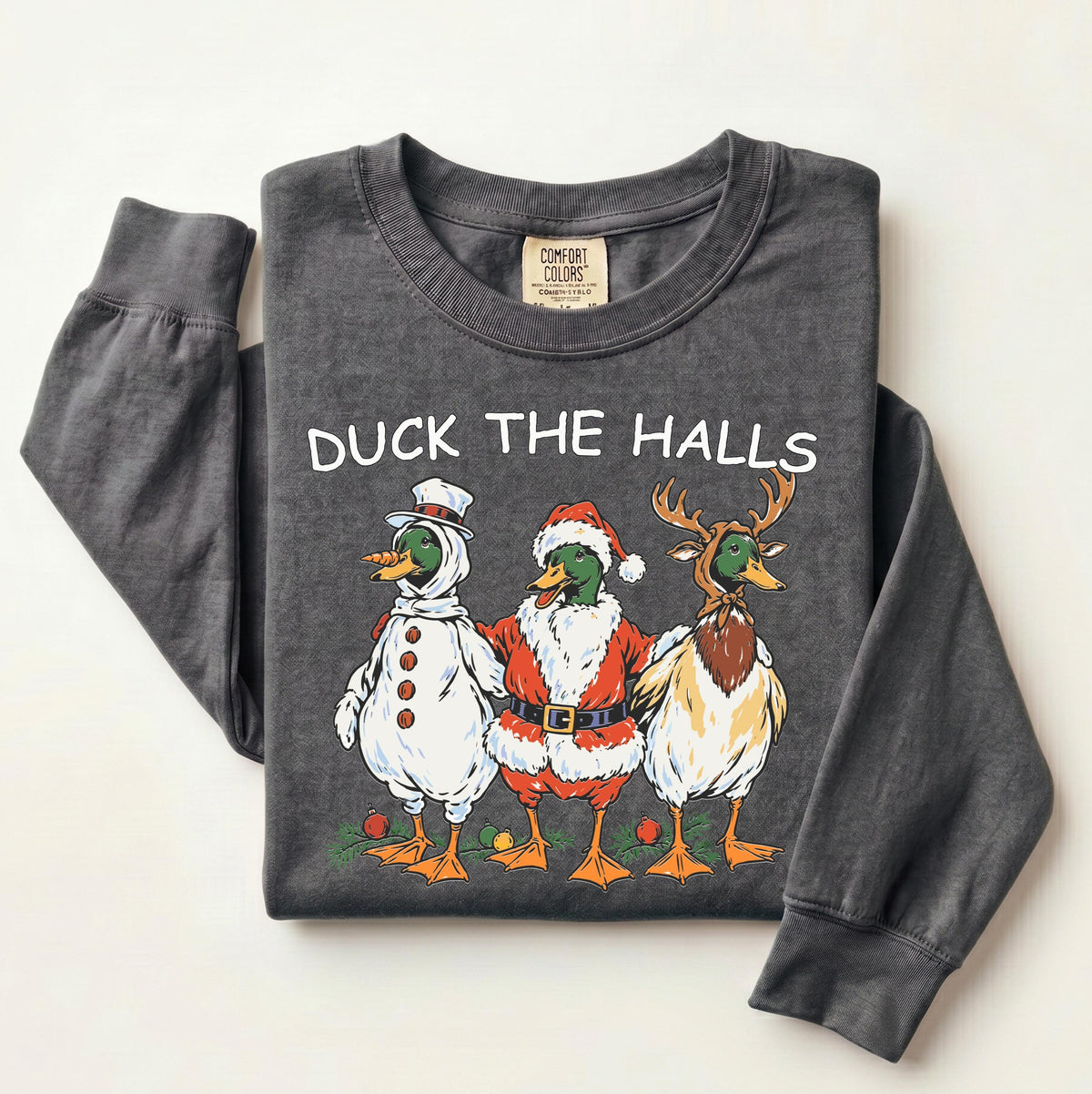 Duck the Halls Mallard Christmas Comfort Colors® Shirt, Funny Holiday Tee