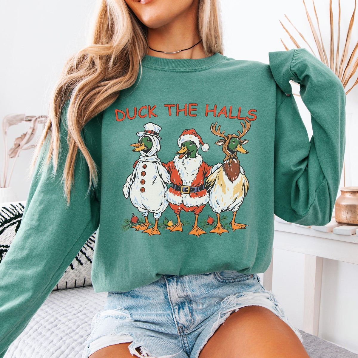 Duck the Halls Mallard Christmas Comfort Colors® Shirt, Funny Holiday Tee