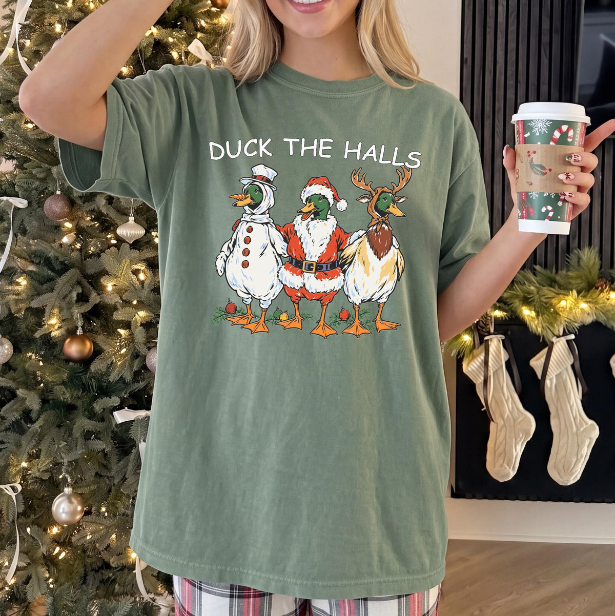Duck the Halls Mallard Christmas Comfort Colors® Shirt, Funny Holiday Tee