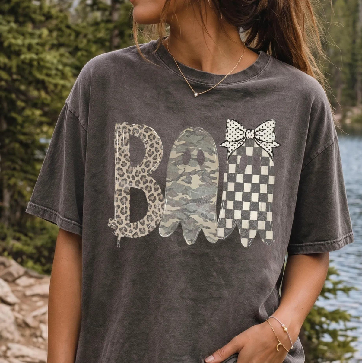 Leopard Ghost Boo Comfort Colors® Shirt, Camo Hunting Halloween Tee