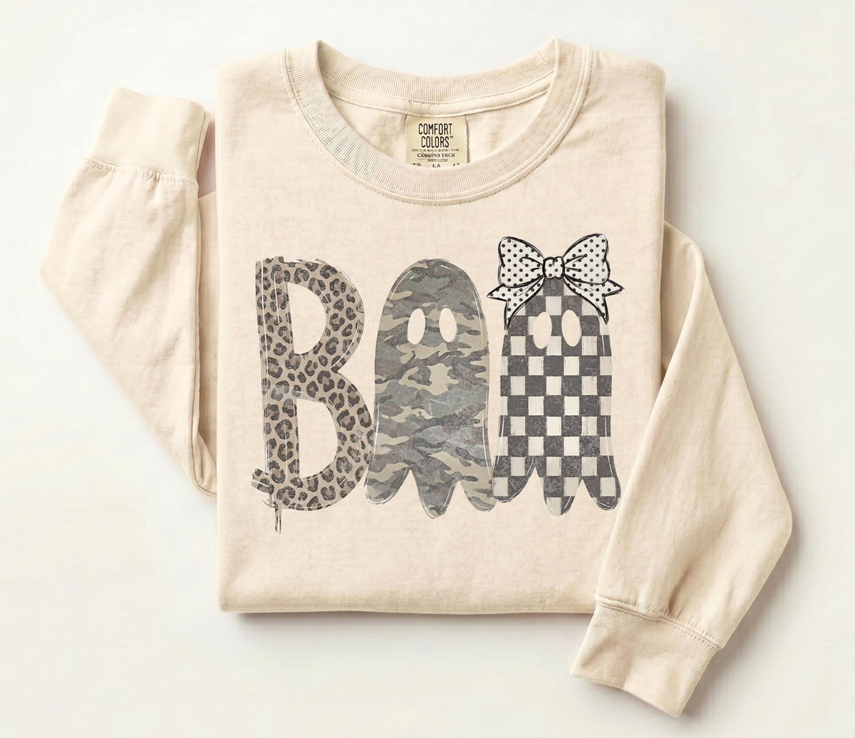 Leopard Ghost Boo Comfort Colors® Shirt, Camo Hunting Halloween Tee