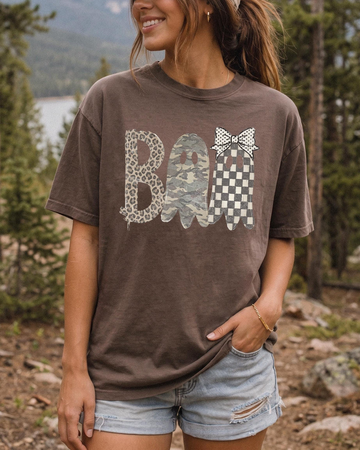 Leopard Ghost Boo Comfort Colors® Shirt, Camo Hunting Halloween Tee