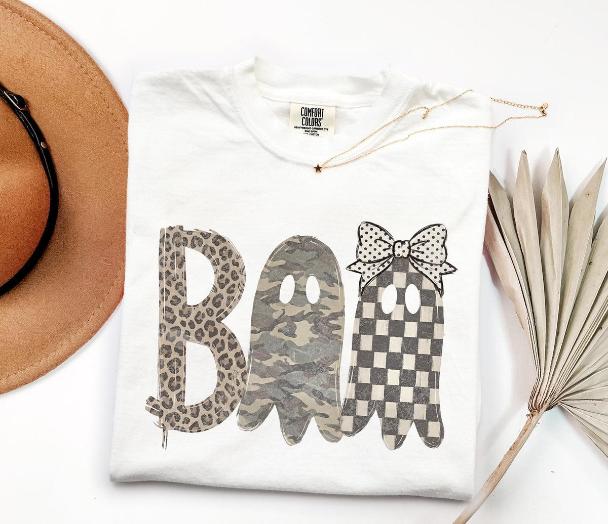 Leopard Ghost Boo Comfort Colors® Shirt, Camo Hunting Halloween Tee