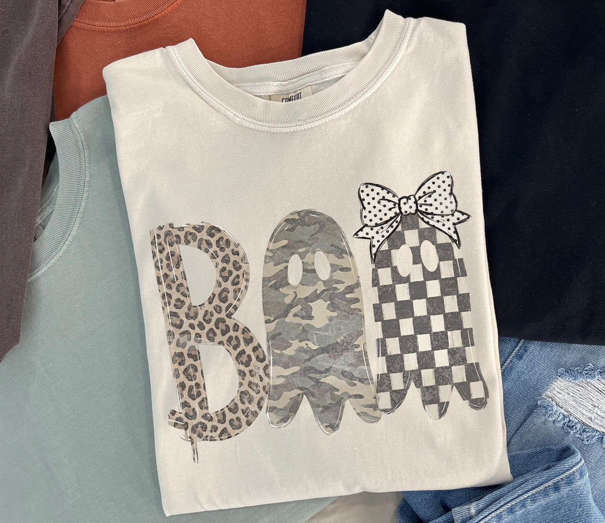 Leopard Ghost Boo Comfort Colors® Shirt, Camo Hunting Halloween Tee