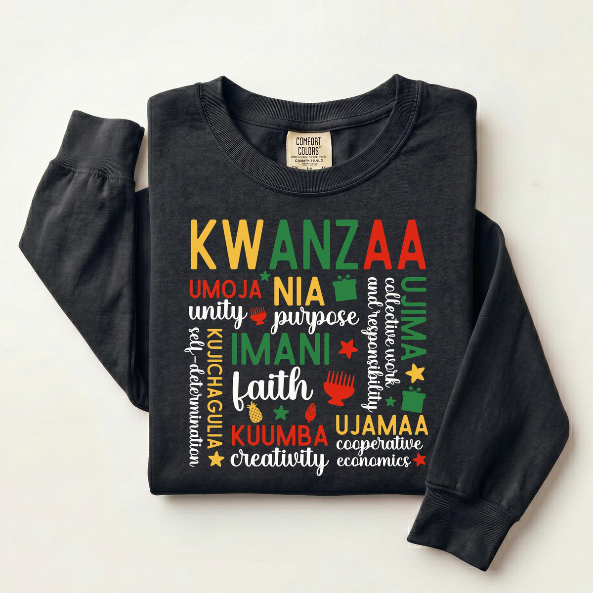 Happy Kwanzaa Comfort Colors® Shirt, Kwanzaa Seven Principles Tee