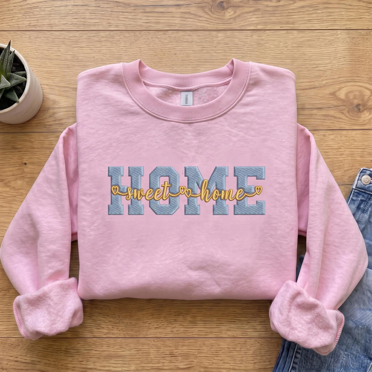 Home Sweet Home Embroidered Sweatshirt, New Homeowner Gift