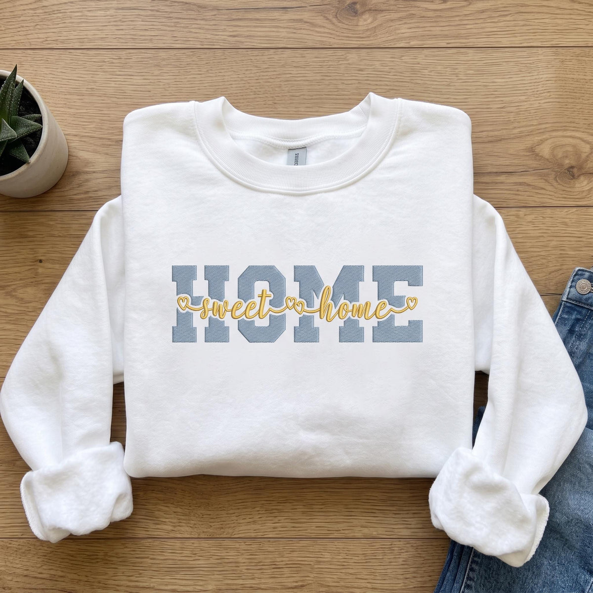 Home Sweet Home Embroidered Sweatshirt, New Homeowner Gift