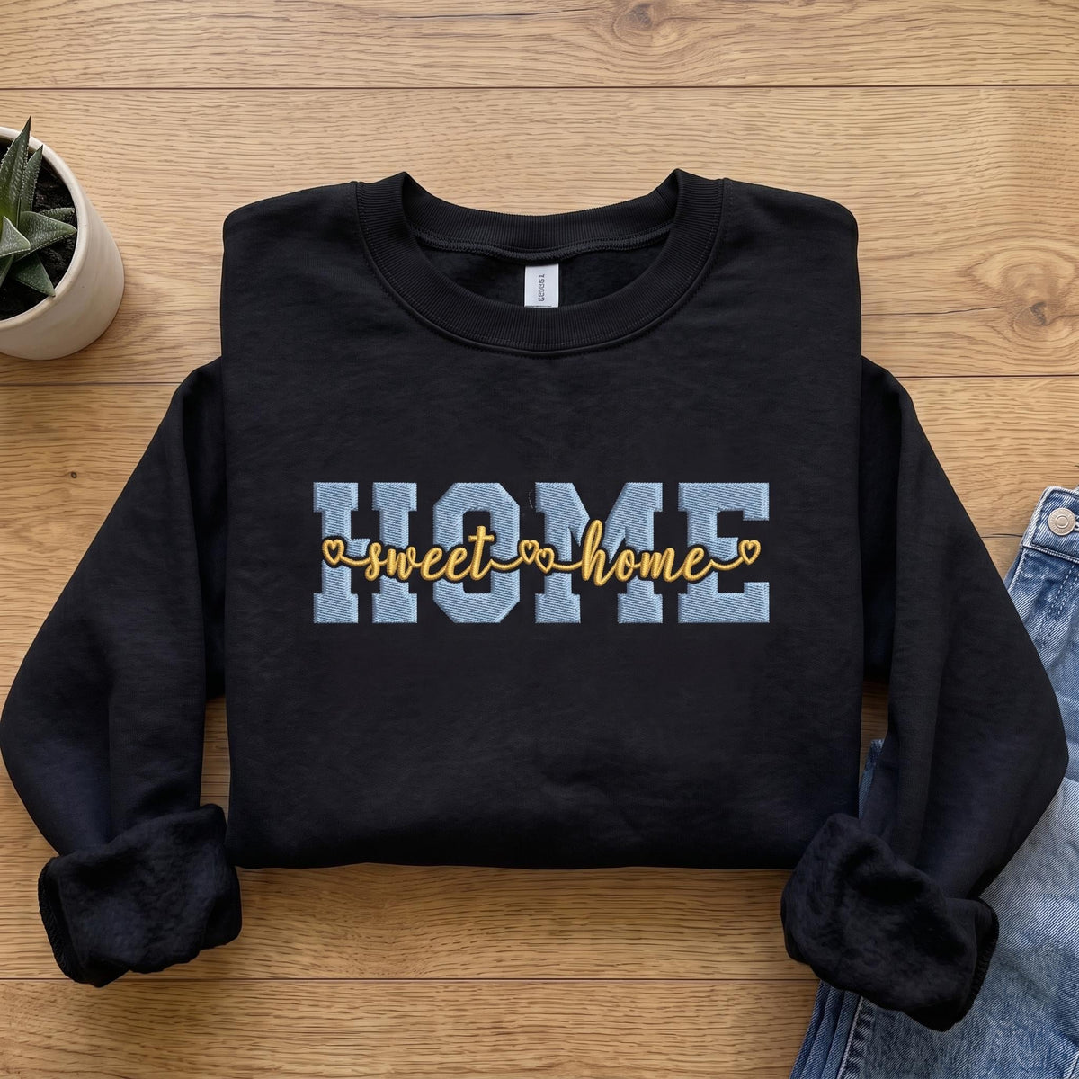 Home Sweet Home Embroidered Sweatshirt, New Homeowner Gift