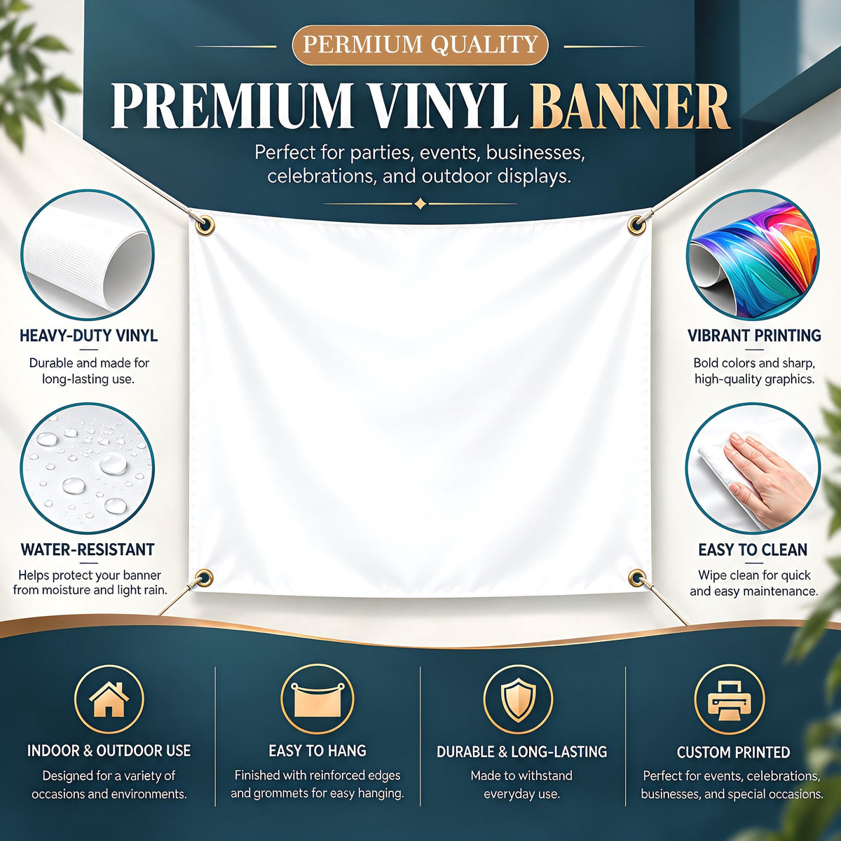 Custom 30th Birthday Photo Backdrop, Black Gold King Party Banner