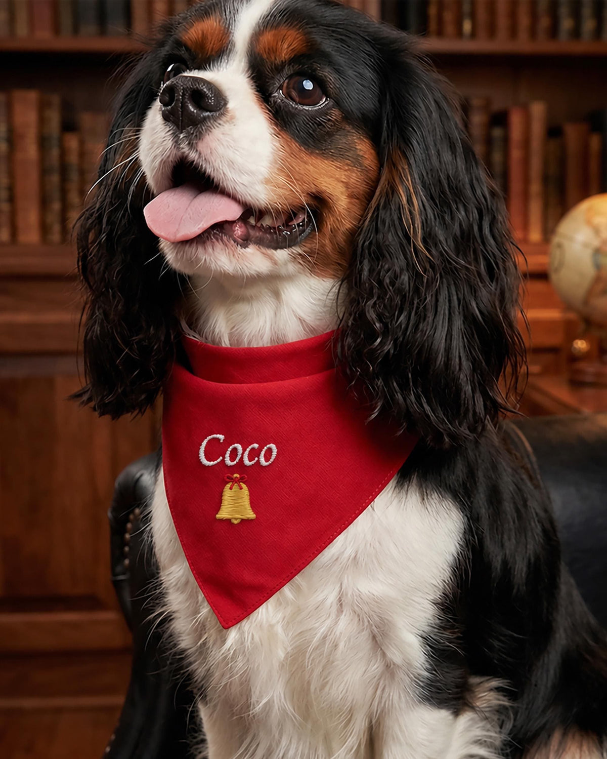 Embroidered Custom Christmas Dog Bandana with Name, Personalized Pet Gift