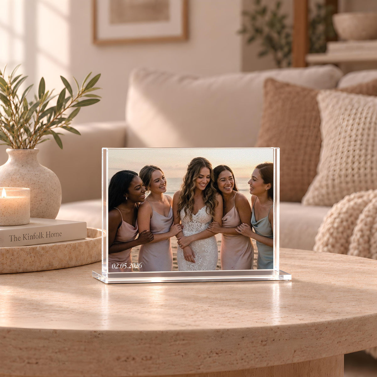 Custom Acrylic Photo Block, Personalized Wedding Picture Frame and Family Memory Plaque