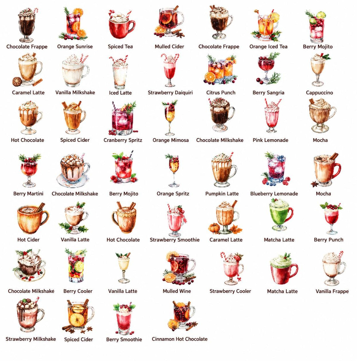 Holiday Cheers Drink Menu Sign, Christmas Bar Menu