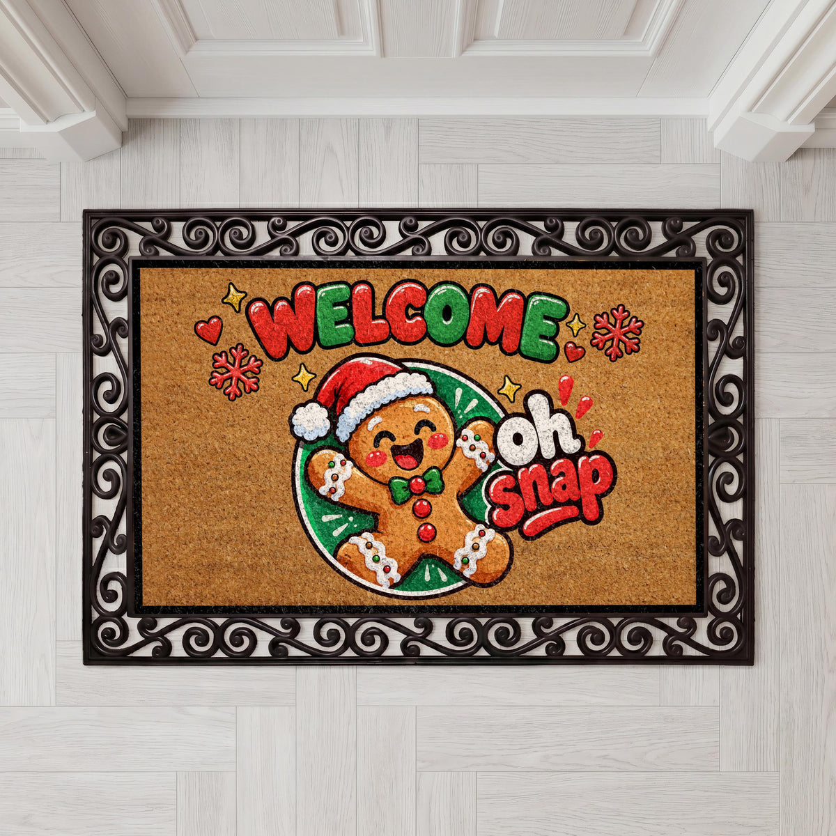 Funny Santa Welcome Doormat, Oh Snap Christmas Door Mat