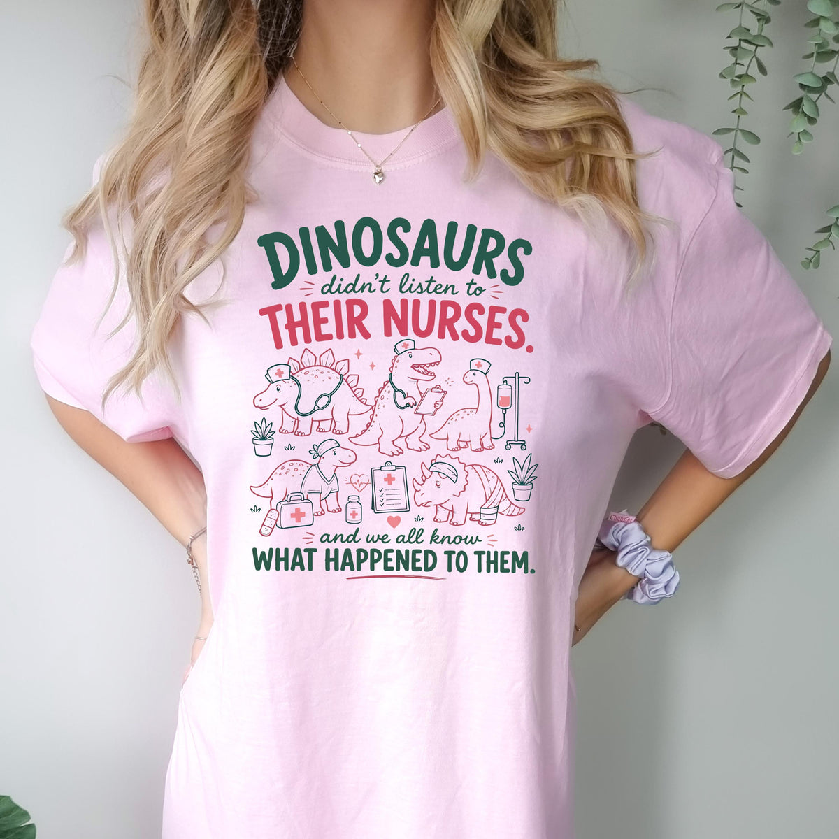 Dinosaur Nurse Comfort Colors® Shirt, Funny Pediatric Nurse T-Shirt