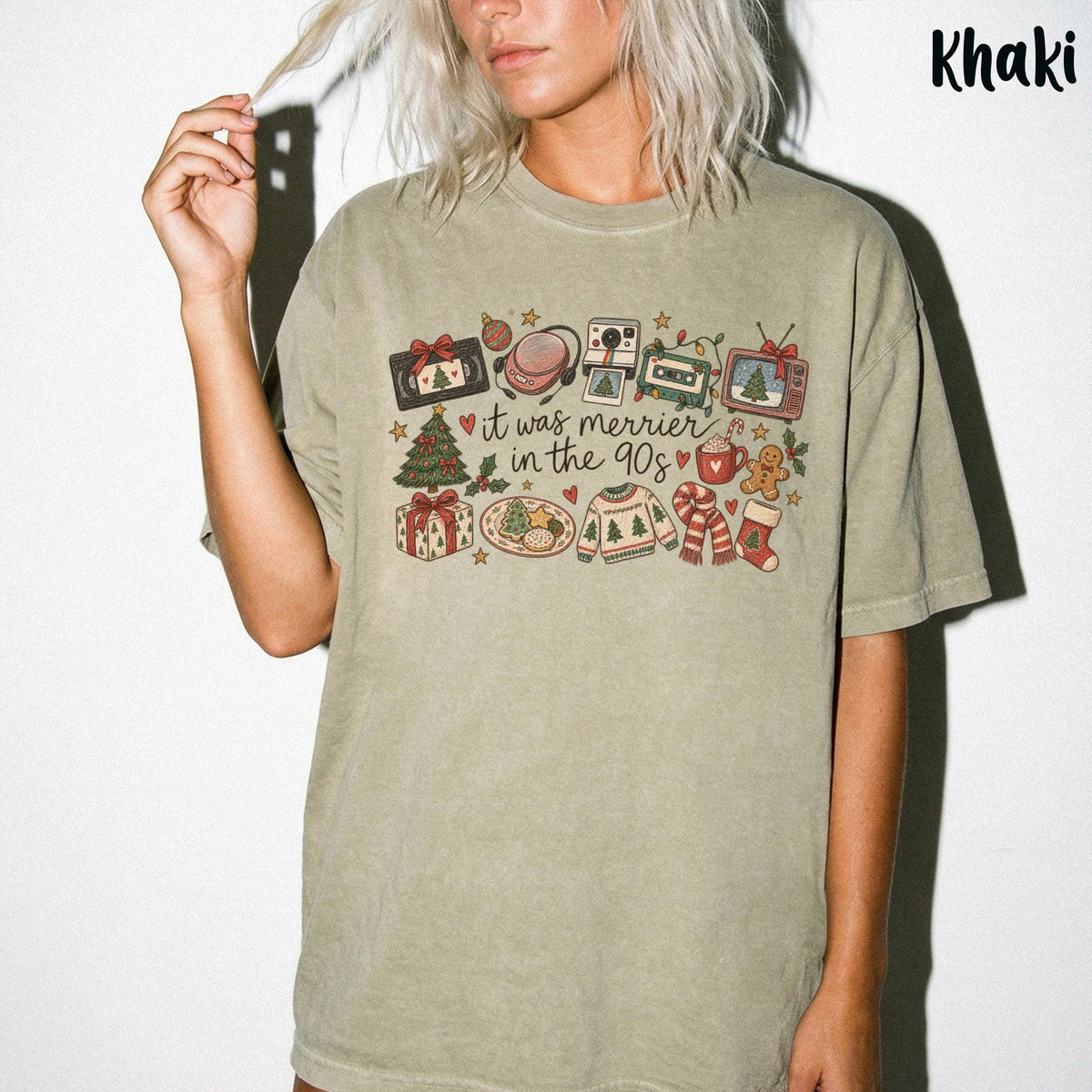 It Was Merrier in the 90's Comfort Colors® T-Shirt, Retro Xmas Long Sleeve