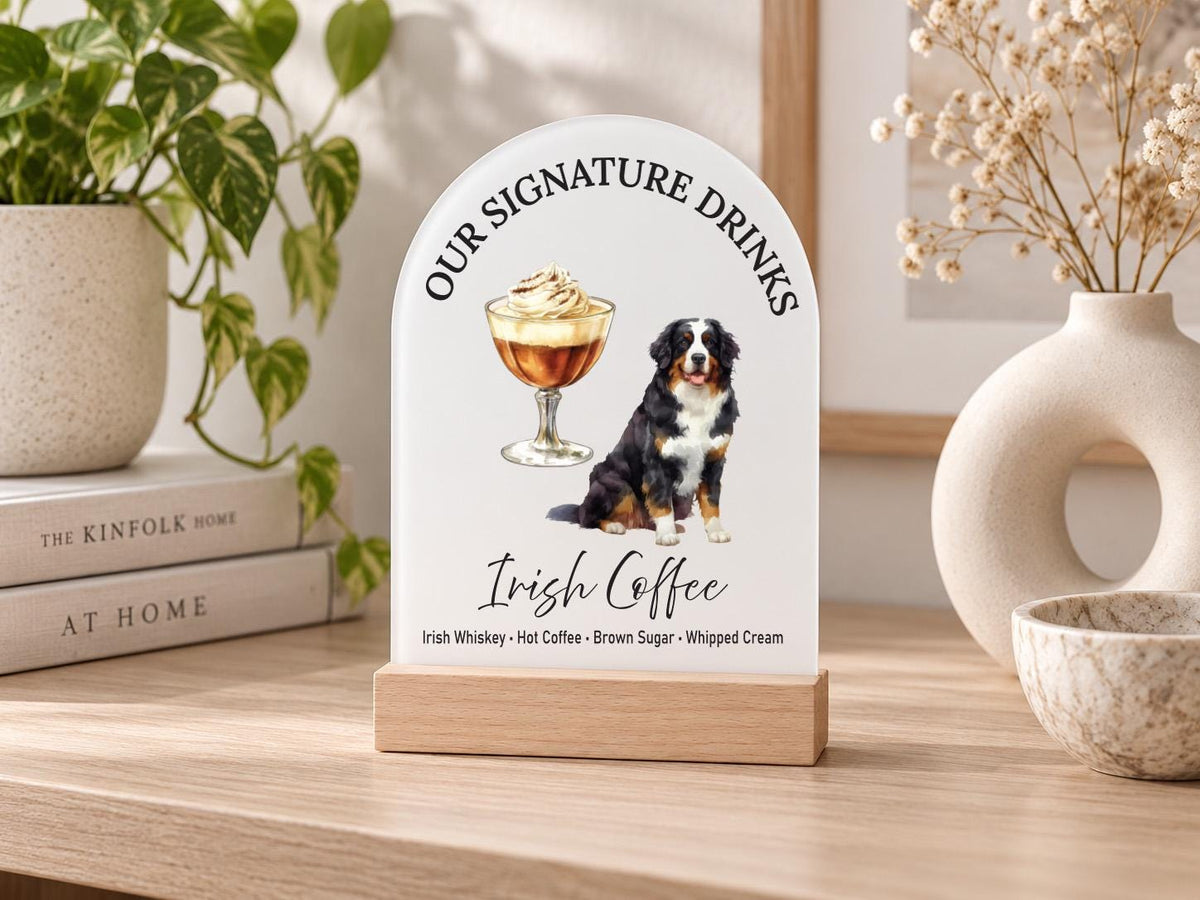 Custom Pet Signature Drinks Sign, Acrylic Wedding Bar Sign with Dog or Cat